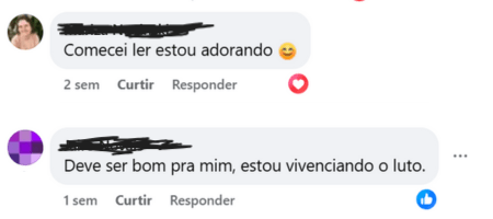 Depoimento de leitora - print 1